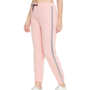 New Arrival Three International <b>Women's</b> <b>Black</b> 100% Cotton <b>Straight</b> <b>Leg</b> <b>Trouser</b> Summer Breathable Drawstring Closure Logo Waist - Product Image 3