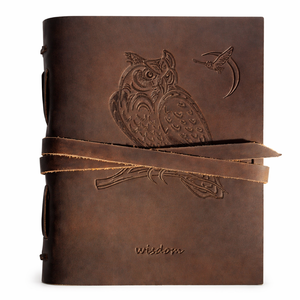 Lot de carnets personnalisés en cuir gaufré hibou, faits main, promotionnels, avec stylo, journal intime, grimoire, livre de sorts - Product Image 1