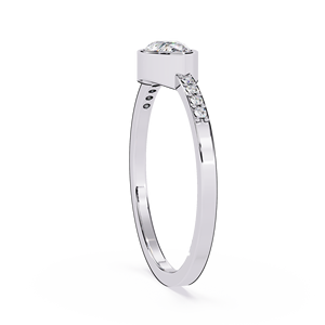 Anillo de Compromiso con Diamante Corte Pera para Mujer, Oro Blanco, Diamante Natural, Estilo Clásico, Certificado GIA - Product Image 3