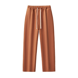 Pantalon de jogging unisexe violet à taille élastique avec cordon de serrage, poches latérales, respirant, mi-lourd, tricoté, pour l'automne - Product Image 3