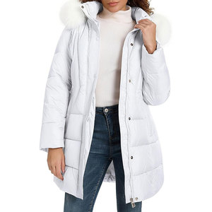Manteaux d'hiver pour femmes, vestes en duvet mi-longues chaudes, vêtements d'extérieur avec capuche en fourrure amovible, élégantes, épaisses et isolées pour le froid - Product Image 3