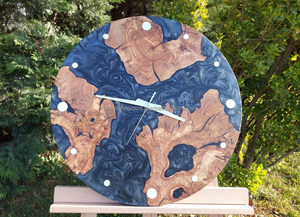 Horloge murale en verre résine décontractée maison salon horloge décorative affichage d'aiguilles en bois massif mécanique par Falak World Export - Product Image 5