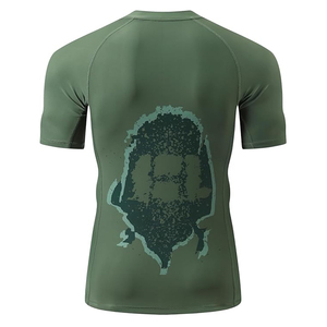 Camiseta Deportiva de Compresión con Gráfico de Lobo para Hombre, Secado Rápido, Protección UV, Logotipo Personalizado - Product Image 2