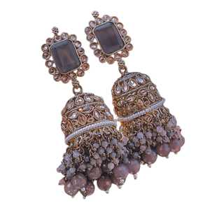 Pendientes de latón tradicionales para novia, chapados en oro, para fiesta, conjunto de joyería de moda, logotipo personalizado, venta al por mayor - Product Image 1