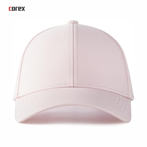 Casquette de baseball rose clair à 6 panneaux 100 % polyester ajustable respirante en maille pour l'extérieur printemps été usage décontracté - Product Image 2