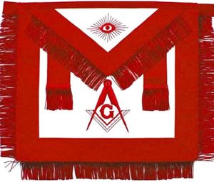 Tablier de Maître Maçonnique du Rite de Memphis-Misraim, brodé à la main (peau d'agneau), broderie artisanale de qualité supérieure - Product Image 5