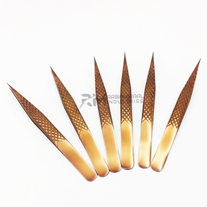 RMI Wholesale Private Label Long <b>Boot</b> Eyelash Extension Volume Tweezers Stainless Steel with Pointed Fiber Tip - Product Image 3