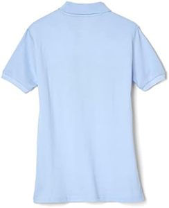 Camiseta Polo de Punto de Manga Corta Azul Claro para Mujer, Lisa, Informal, de Longitud Regular, Teñida, Fabricación Personalizada - Product Image 2