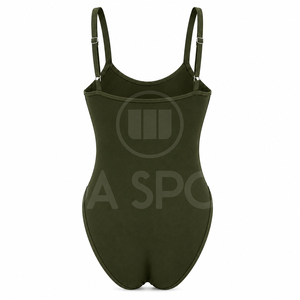 Maillot de bain une pièce pour femme, coupe haute, uni, bretelles réglables, tissu extensible premium, séchage rapide, fournisseur de vêtements de plage - Product Image 3