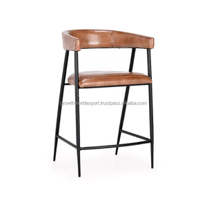 2025 mejor Industrial de alta calidad diseño moderno Silla de hierro superior de cuero para el hogar Bar restaurante café comedor silla taller - Product Image 2