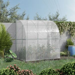 7 'X 4' X 7 'all'aperto Walk-In serra bianco PE copertura vivaio pianta con Roll-Up porta per la cura del giardino - Product Image 2