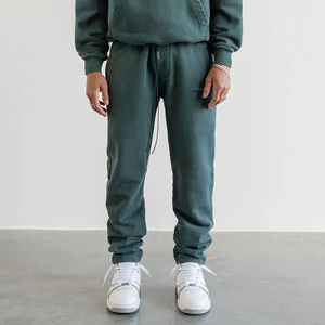 Conjunto Deportivo con Capucha para Hombre, Color Sólido, Manga Larga, Sudadera y Pantalones de Algodón con Cierre de Cordón, Corte Holgado - Product Image 2