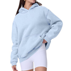 Sweat-shirts pour femmes en tissu doux de bonne qualité, effet délavé à l'acide, produit très vendu, impression de logo personnalisée, sweat-shirts pour femmes effet délavé à l'acide - Product Image 6