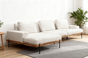 Sofá de 3 plazas curvo de lujo de elegancia moderna/forma de capullo aerodinámico en tapicería naranja Premium - Product Image 2