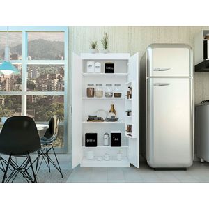 Armadio Dispensa Cherry Hill a 5 Ripiani Bianco per Organizzazione Cucina - Product Image 2