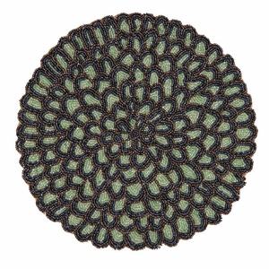 New Arrival Handmade Glass Beads & Polyester <b>Table</b> Mat Charger Plate Modern Floral Design Home Wedding Party Dining <b>Decor</b> - Product Image 1