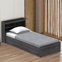 Lit Simple en Bois Gain de Place avec Tête de Lit Étagère Fabriqué en Malaisie 2218