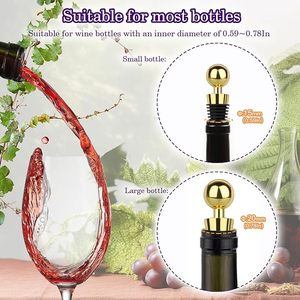 Bouchons de bouteille de vin en métal doré avec joint en caoutchouc et design à bille, option de logo personnalisé pour Noël - Product Image 6