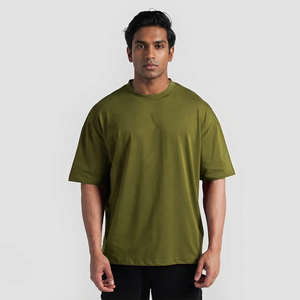 เสื้อยืดแขนสั้นผ้าฝ้ายถักคุณภาพสูง 100% สำหรับผู้ชาย พิมพ์ลายดิจิตอลโลโก้ตามสั่ง ทรงหลวม น้ำหนัก 180 กรัม - Product Image 1