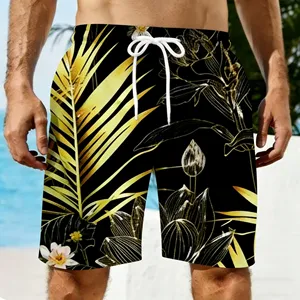 Shorts d'été pour hommes, imprimé dégradé 3D palmiers, style hawaïen, short de bain ample pour hommes - Product Image 4