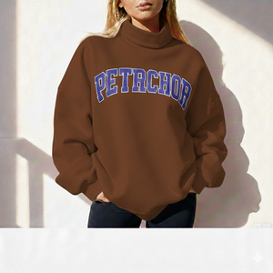 Sweat-shirt à col montant oversize pour femme, coupe décontractée, doux, décontracté, pull d'hiver - Product Image 6