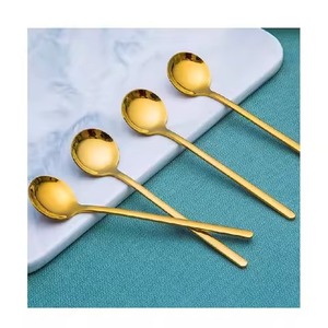ช้อนชาโลหะมีสไตล์ ช้อนกาแฟสแตนเลส ช้อนน้ำตาล ช้อนขนมหวาน ตกแต่งโต๊ะอาหาร ตกแต่งห้องครัว - Product Image 2