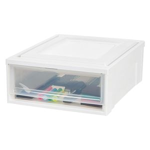 Caja de Almacenamiento Apilable Transparente de Plástico de 22qt con Cajones Poco Profundos - Product Image 4