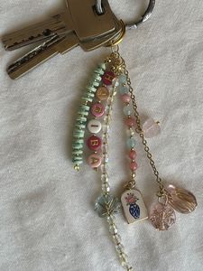 Luxury Handmade Beadwork Keychain with Detailed Embroidery for <b>Purse</b> Bag <b>Backpack</b> and Key Collection - Product Image 3
