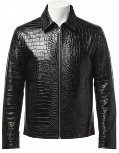 Chaqueta de Invierno para Hombre, de Cuero, con Cuello Alto y Logotipo Frontal - Product Image 3