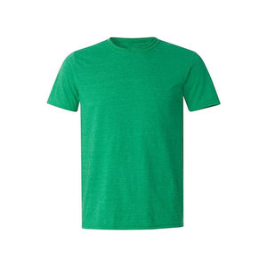 Camiseta de Manga Corta para Hombre, Color Naranja Sólido, Cuello Redondo, Corte Regular, Diseño Liso de Punto - Product Image 3