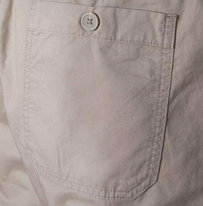 Men Solid Color Cotton Shorts Mid Waist <b>Drawstring</b> Casual Woven Cotton Short - Product Image 2