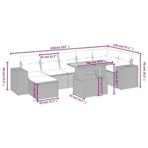 Conjunto de Sofás de Jardín de Ratán Gris, 6 Plazas, Muebles Contemporáneos para Exteriores - Product Image 6