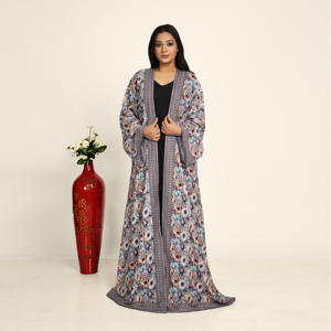 Elegante Abaya de Chifón para Mujer, Estilo Árabe, Abierta por Delante, Manga Larga, Largo hasta el Suelo, Modesta, Islámica, para Oración del Eid y Uso Diario - Product Image 1