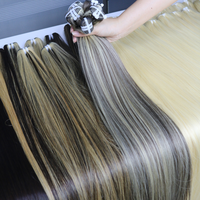 Extensions de cheveux humains vierges crus vietnamiens en vrac de vente chaude couleur claire naturelle Super droite Double noyée