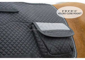 High Quality Polyester Horse <b>Quilted</b> Jumping Saddle Pad with Pocket and <b>Double</b> Cord Trim Durable Customized Color & Size - Product Image 5