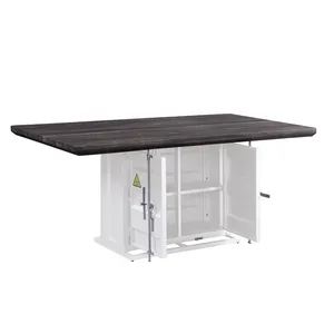 Industrial Container Design Kitchen <b>Table</b> with Wood Top Rectangle Shape Durable Indoor Furniture Decor - Product Image 5
