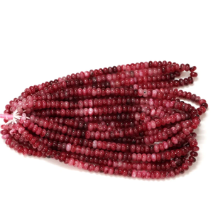 Cuentas de Cuarzo Cereza en Forma de Rondelle: Cuentas de Piedras Preciosas AAA para la Creación de Joyas - Product Image 3