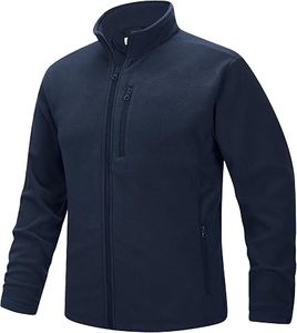 <b>Men's</b> <b>Navy</b> <b>Fleece</b> Jacket Stand Collar Pullover Casual Autumn Wear Breathable Knitted Polyester Outerwear - Product Image 1