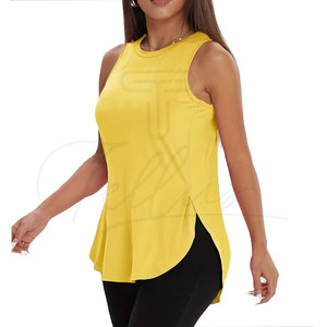 <b>High</b> Quality Breathable Casual Women's Summer Workout Yoga Tank <b>Tops</b> Sleeveless Front Logo - Product Image 4
