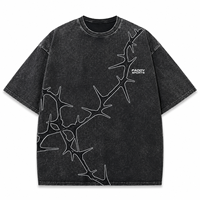 T-shirt vintage délavé à l'acide, coupe oversize, streetwear homme, imprimé graphique, coton épais, épaules tombantes, unisexe, logo personnalisé, tee-shirt tendance 2026