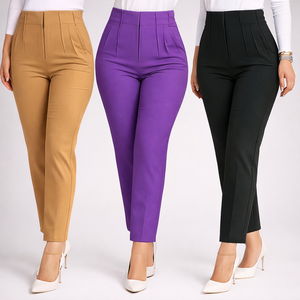 กางเกงลำลองผู้หญิงไซส์ S-5XL ผ้าไนลอน/คอตตอน ระบายอากาศได้ดี เอวสูง กางเกงฤดูร้อน ขายส่ง กางเกงผู้หญิงแบบเรียบย้อมสีมีสไตล์ รับผลิตตามแบบ - Product Image 3