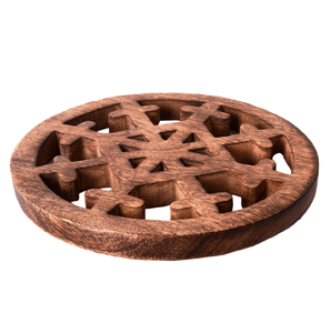 Sous-plat en bois 100% naturel, support pour casseroles, sous-plat en forme de pomme, sous-plats en bois personnalisés, meilleur prix - Product Image 1