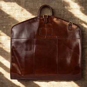 Real Genuine Leather Heavy Duty Casual <b>Suit</b> <b>Carrier</b> <b>Mens</b> Dress <b>Suit</b> Cover Folding Apparel Hanger Bag Zipper Travel Duffel - Product Image 3