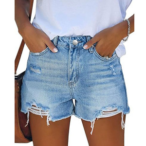 Shorts de Mezclilla Rectos Lavados Personalizados de Cintura Media 100% Algodón al por Mayor para Hombre y Mujer, Estilo Vintage, Ecológicos, Sexys y Casuales de Verano - Product Image 4