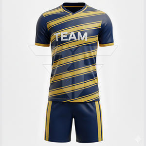 Nuevo uniforme de fútbol personalizado con colores y logotipo para jugadores - conjunto de camiseta y pantalones cortos de alta calidad - Product Image 3