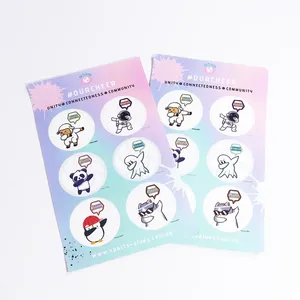 Custom Die Cut Holographic Vinyl Stickers Waterproof Cartoon Logo <b>Labels</b> <b>Personalized</b> PE Material - Product Image 6