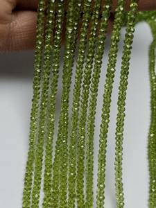 Perlas facetadas de peridoto natural de alta calidad, tamaño 3mm-4mm, longitud de 13 pulgadas, para la creación de joyería de primera calidad. - Product Image 2
