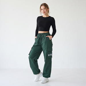 Wholesale <b>Women's</b> Streetwear Windbreaker <b>Cargo</b> <b>Pants</b> High Quality 100% Nylon Waterproof Breathable Quick Dry Drawstring Soft - Product Image 1