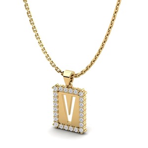 Pendentif lettre au design magnifique, argent + moissanite, plaqué cristal, look luxueux, style hip hop, bijou unisexe. - Product Image 2