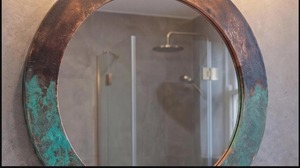 Oxidized Copper Patina <b>Round</b> Handmade Crystal Glass <b>Wall</b> <b>Mirror</b> with 5mm Thickness REHMAN CRAFT - Product Image 4